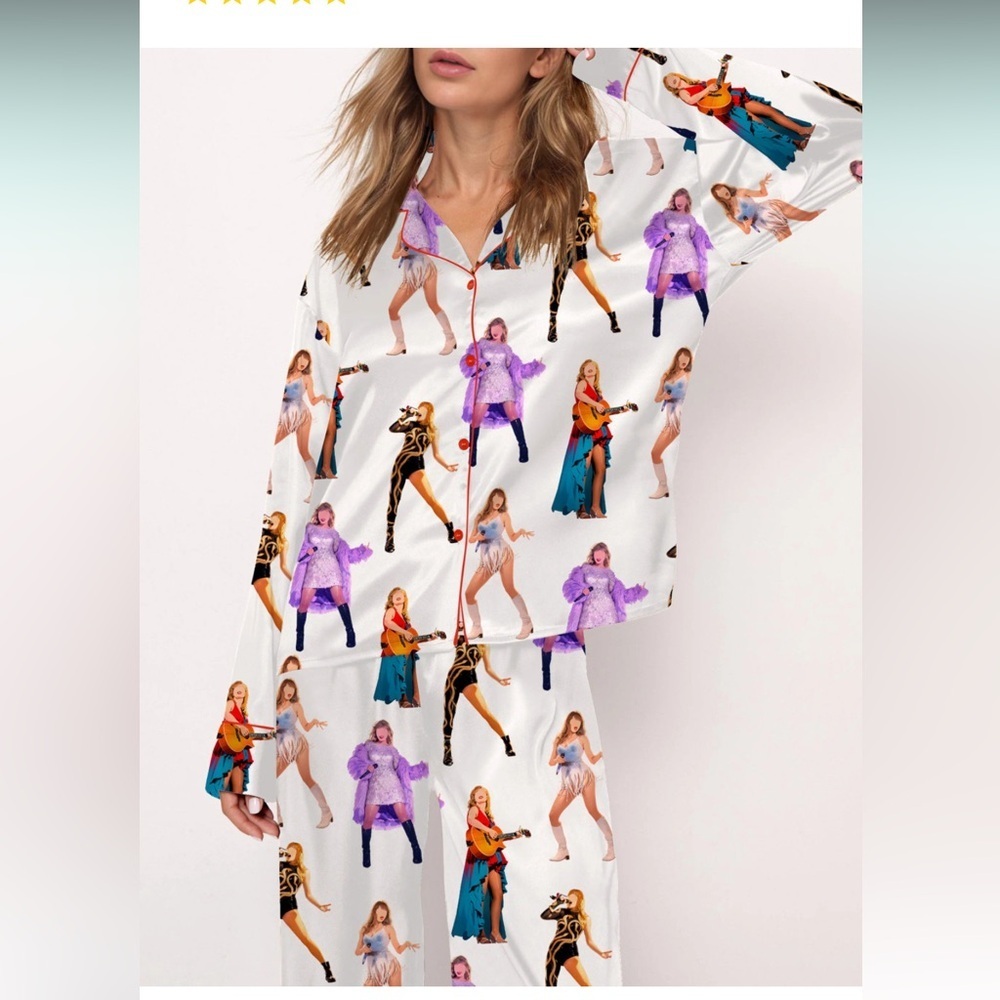 SheShow Eras Tour Satin Taylor Swift Pajama PANTS ONLY Women Size Medium